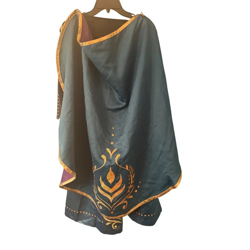 Disney Frozen-Inspired Girls Costume Dress W/ Cape Size 7/8 Velvet & Satin Blend